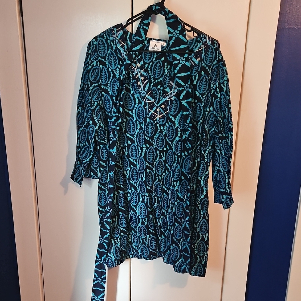 Blue and Black Patterned Dress